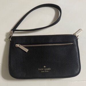 Kate Spade Black Pebbled Leather Wristlet